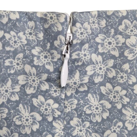 Vintage Casual Corner Women's SZ 8 Blue Floral Lined Sleeveless Fitted Dress - Picture 8 of 11